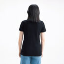 Women Luxury T-shrit Flower Design Black Colour