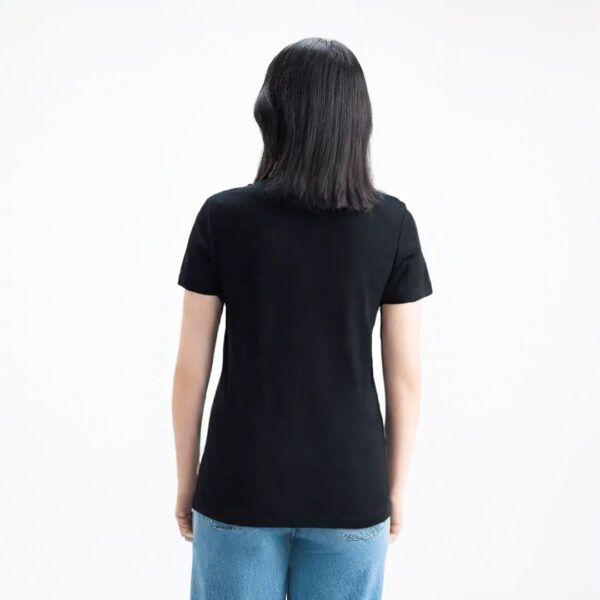 Women Luxury T-shrit Flower Design Black Colour - Image 2