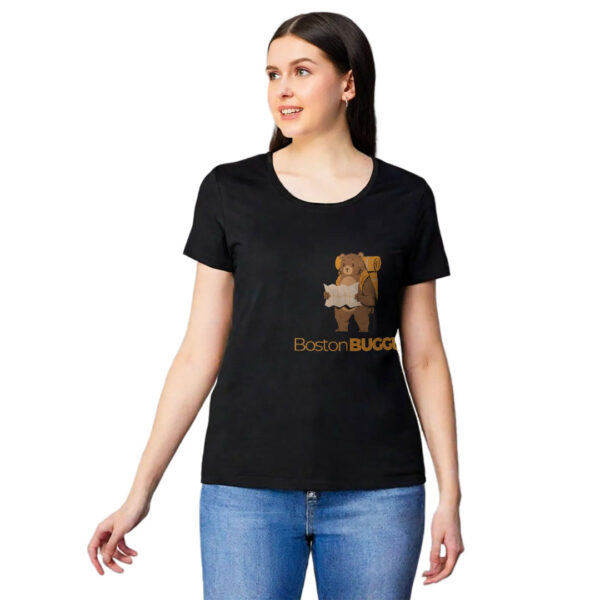 Women Luxury T-shrit Teddy Bear Design Black Colour