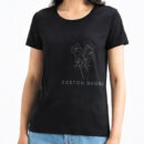 Women Luxury T-shrit Flower Design Black Colour