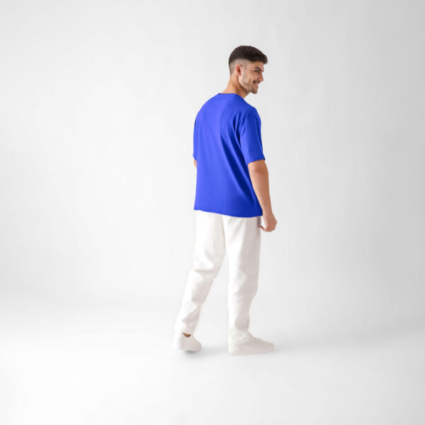Men Oversized Drop Shoulder Eagle Design Royal Blue Colour - Image 2