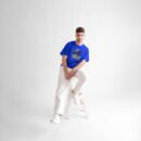 Men Oversized Drop Shoulder Eagle Design Royal Blue Colour
